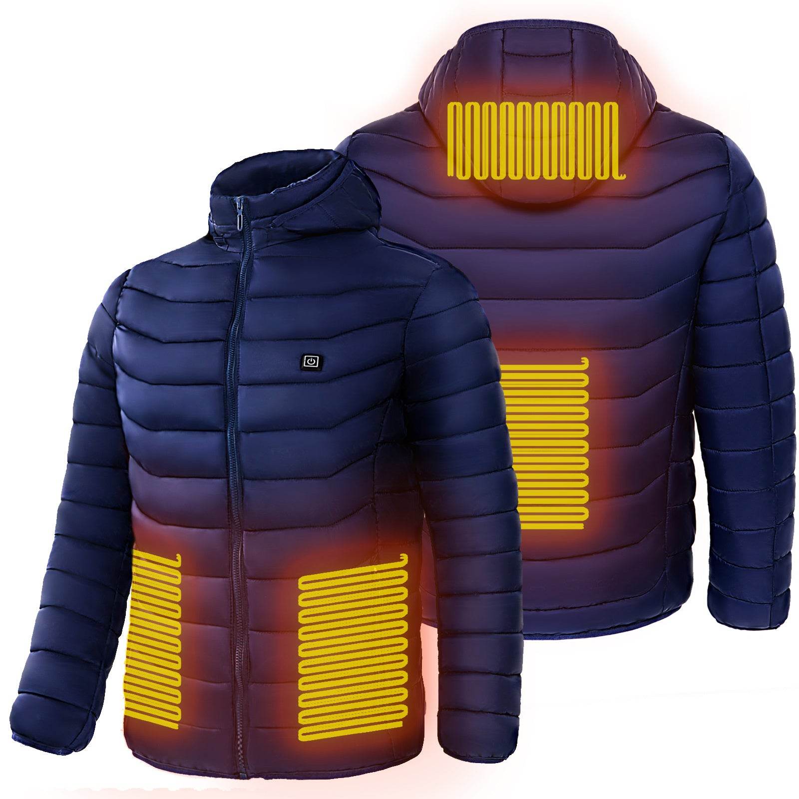 Men Heated Puffer Jacket Electric Heating Coat Insulated Hood Windbreaker 9Heat Zones - Velora
