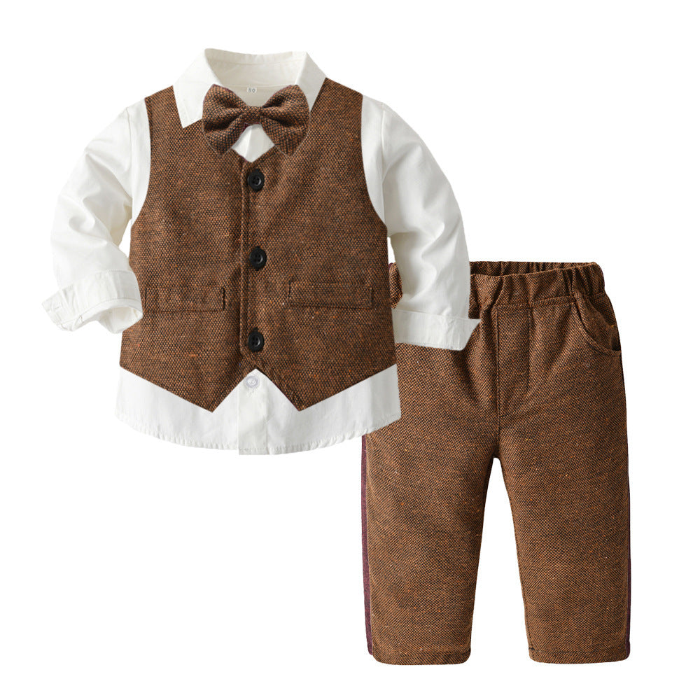 Boys Autumn Clothing Children's Suit Three-piece Set