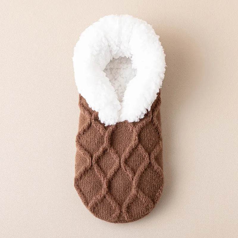 Winter Warm Short Cotton Slipper Socks Unisex Thicken Thermal Plush Home Floor Sock Soft Non-slip Grip Fuzzy Floor Fluffy Socks - Velora