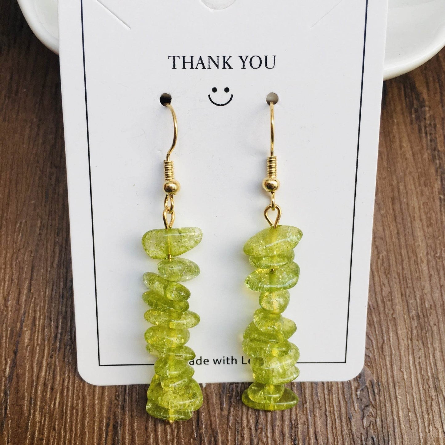 Handmade DIY Natural Crystal Stone Beaded Earrings - Velora