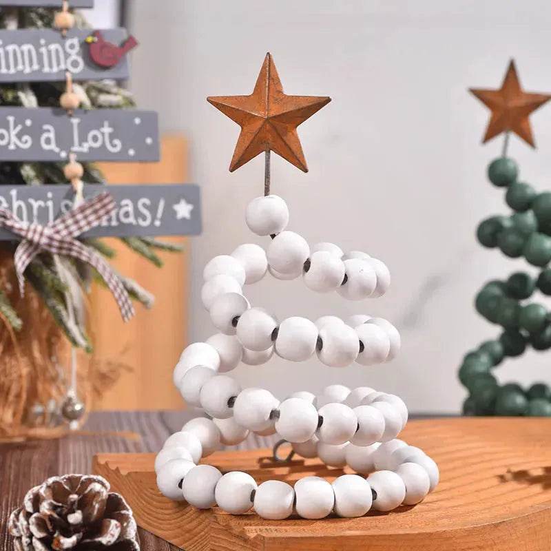 Creative Wooden DIY Twine Wooden Bead Christmas Tree decorations Ornaments - Velora