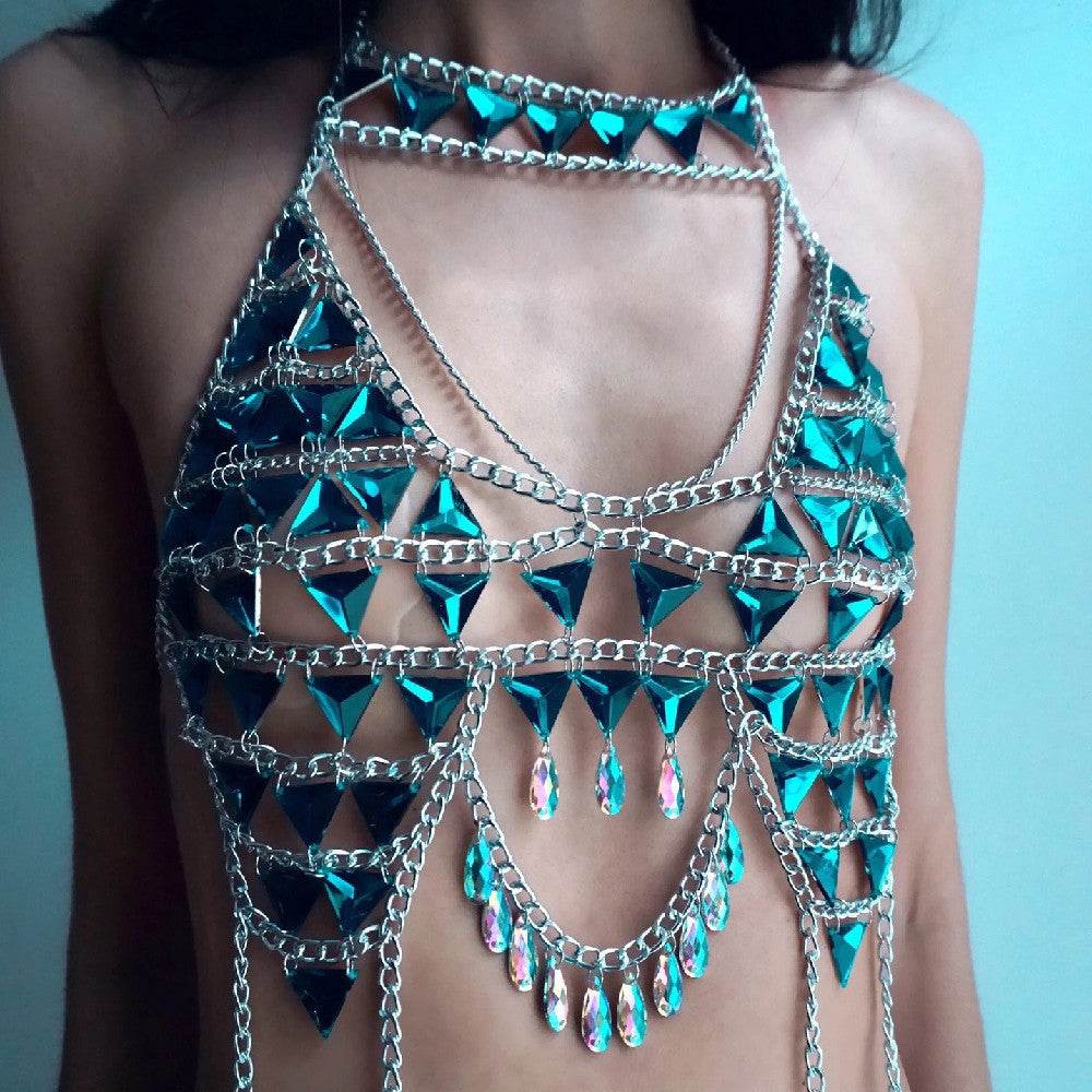 Rhinestone Lingerie – Tassel Fringe Body Chain Accessory for Nightclub - Velora