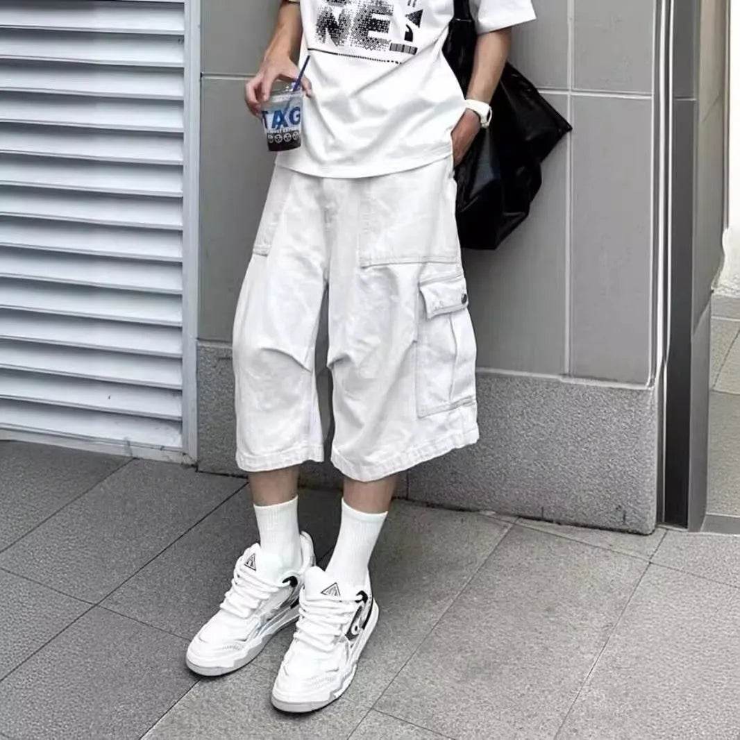 All-matching Loose Straight Cargo Cropped Baggy Pants Casual Trendy - Velora