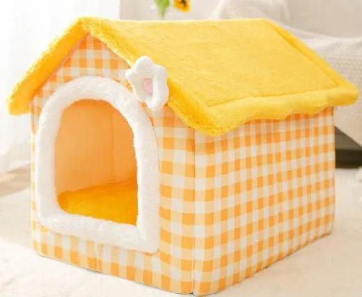 Foldable Dog House Pet Cat Bed Winter Dog Villa Sleep Kennel Removable Nest Warm Enclosed Cave Sofa Pets Supplies - Velora