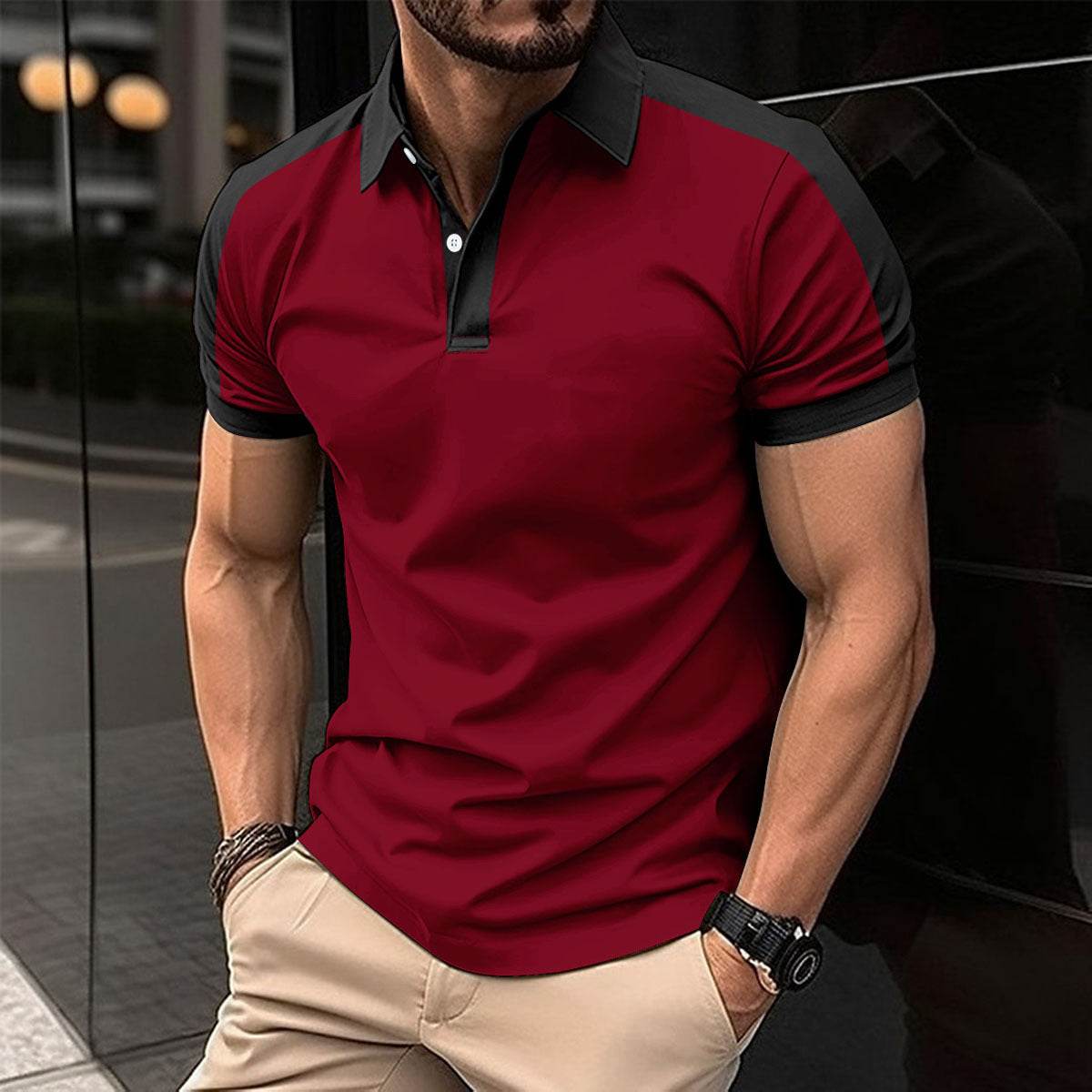 Men's Short Sleeve Business Shirt Summer Casual Polo Shirts - Velora