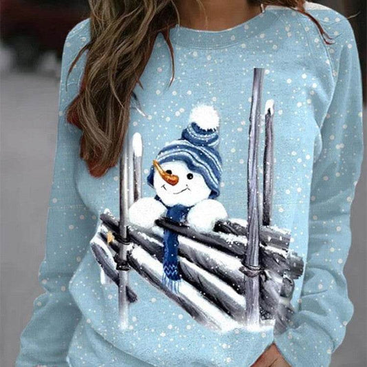 Long Sleeve Round Neck Christmas Style Sweaters Women's Clothing - Velora