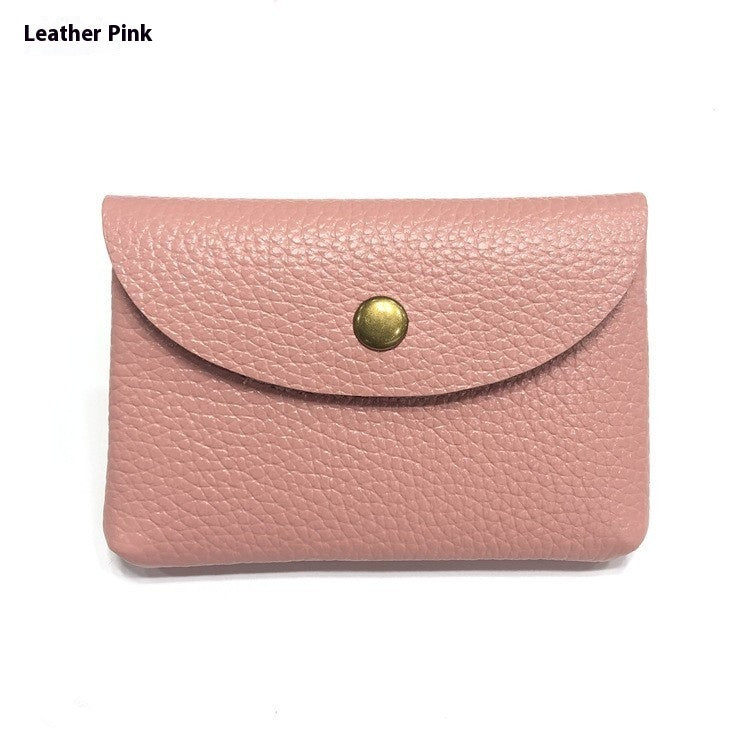 First Layer Cattlehide Leather Fashion Hidden Hook Coin Pocket Card Holder Mini-Portable