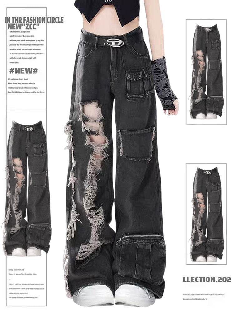 American Street Niche Oversized jeans Cargo pants for women - Velora