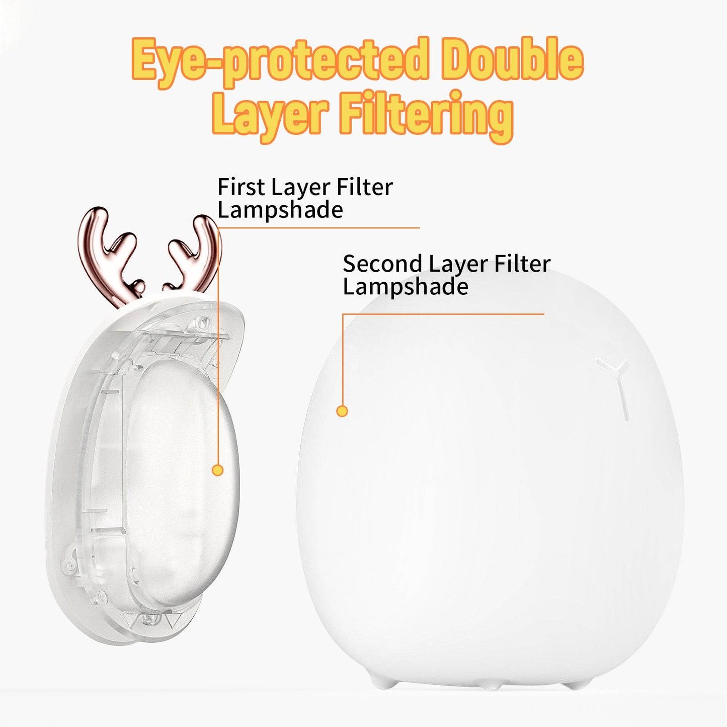 Baby Feeding, Adjustable, Creative, Rabbit, Elk Touch Light, Clap Light, Small Electric Light, Soft Baby Lamp toy - Velora