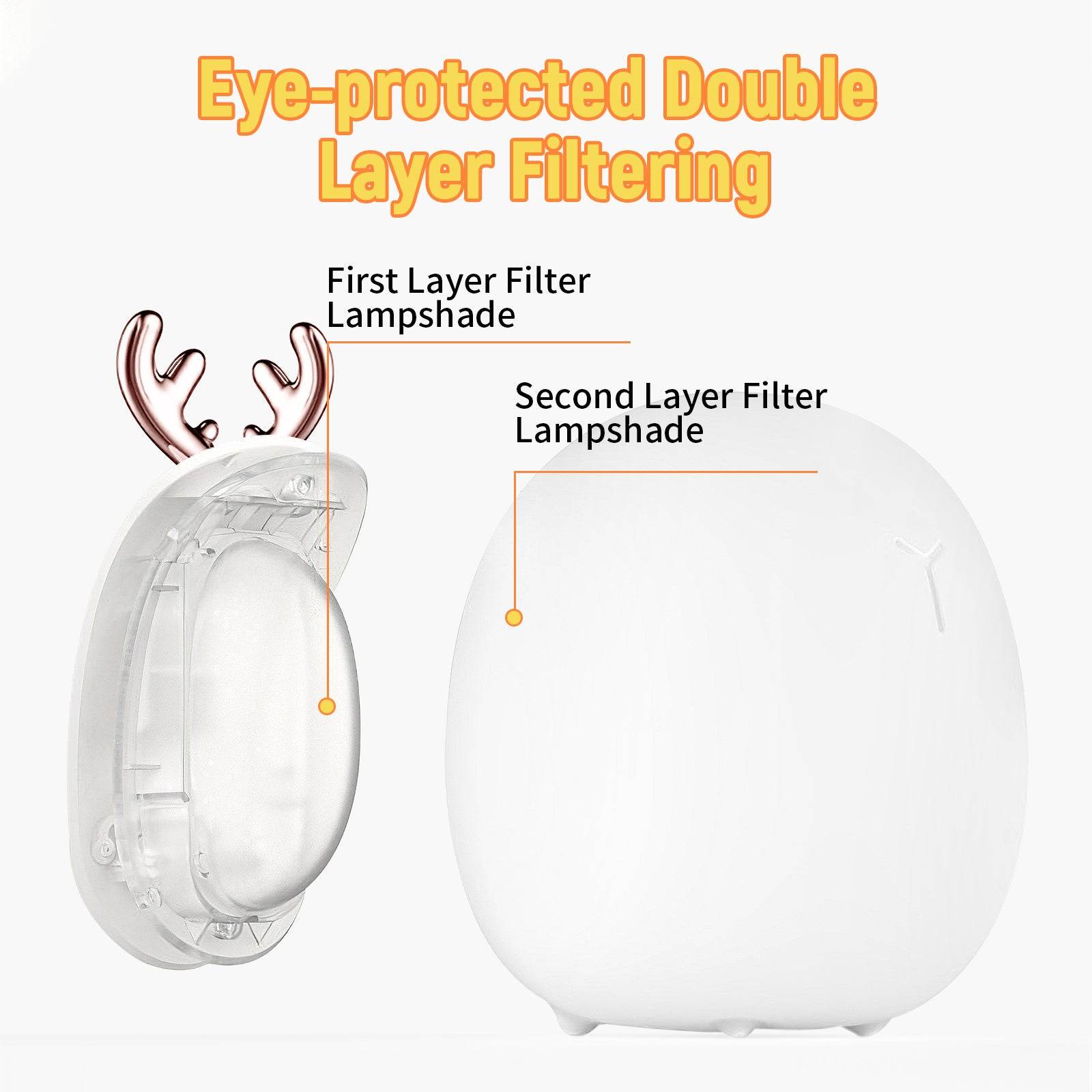 Baby Feeding, Adjustable, Creative, Rabbit, Elk Touch Light, Clap Light, Small Electric Light, Soft Baby Lamp toy - Velora