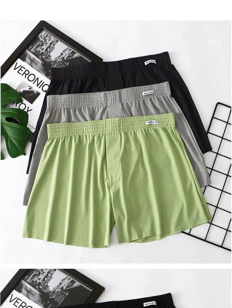 Men's Ice Silk Underwear Plus Size Loose Boxer Mid Waist - Velora