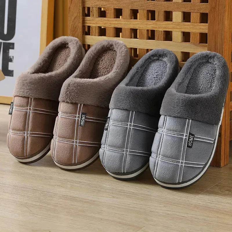 Winter Warm Slugged Bottom Plush Slippers - Velora