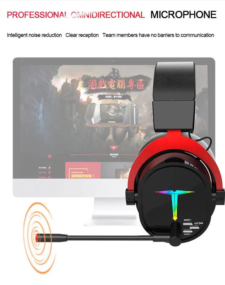 2.4G wireless PC gaming headset headphones microphone led light up - Velora Luxury Fashion
