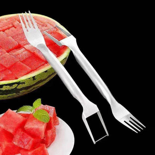 2 In 1 Slicer Multi purpose Stainless Steel Watermelon Fork - Velora