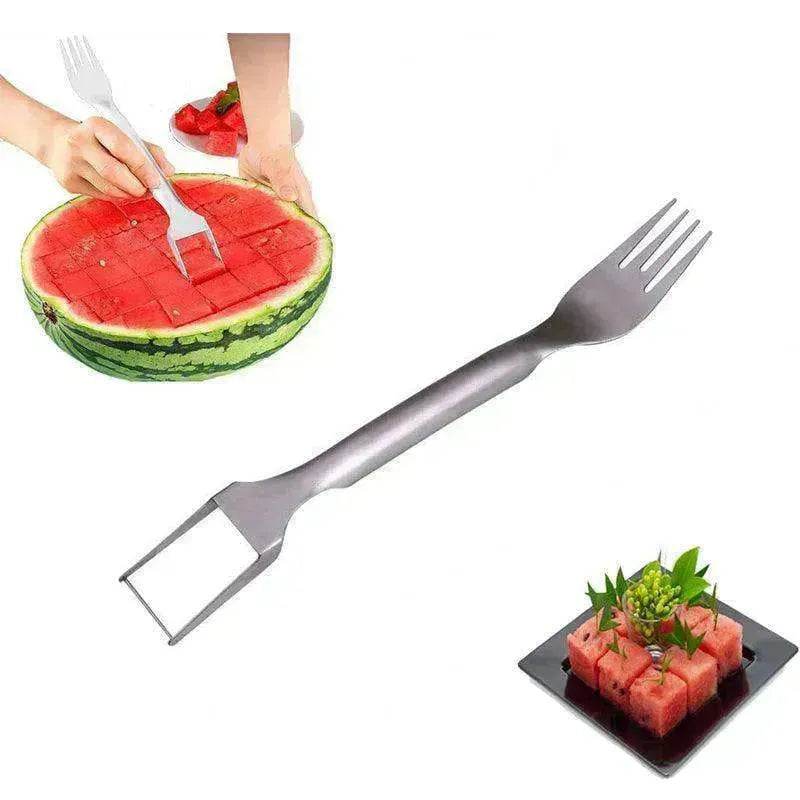 2 In 1 Slicer Multi purpose Stainless Steel Watermelon Fork - Velora