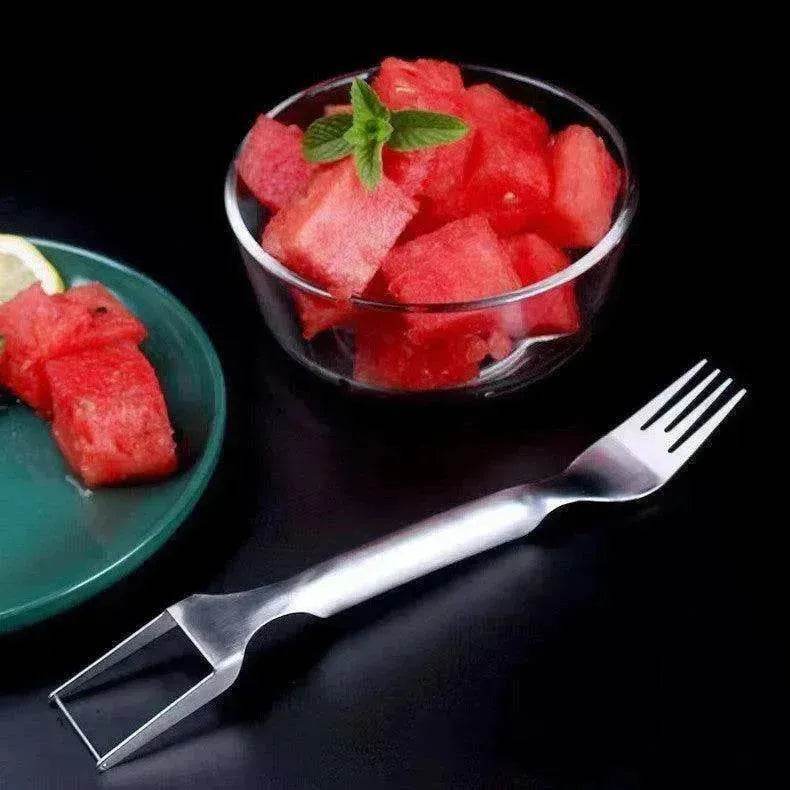 2 In 1 Slicer Multi purpose Stainless Steel Watermelon Fork - Velora