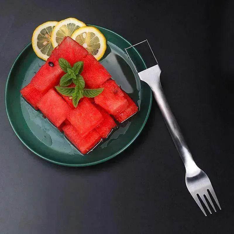 2 In 1 Slicer Multi purpose Stainless Steel Watermelon Fork - Velora
