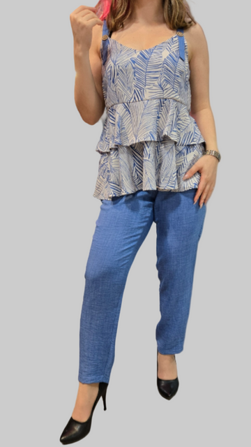 2-piece Spaghetti Top with Pants - Velora Luxury Fashion