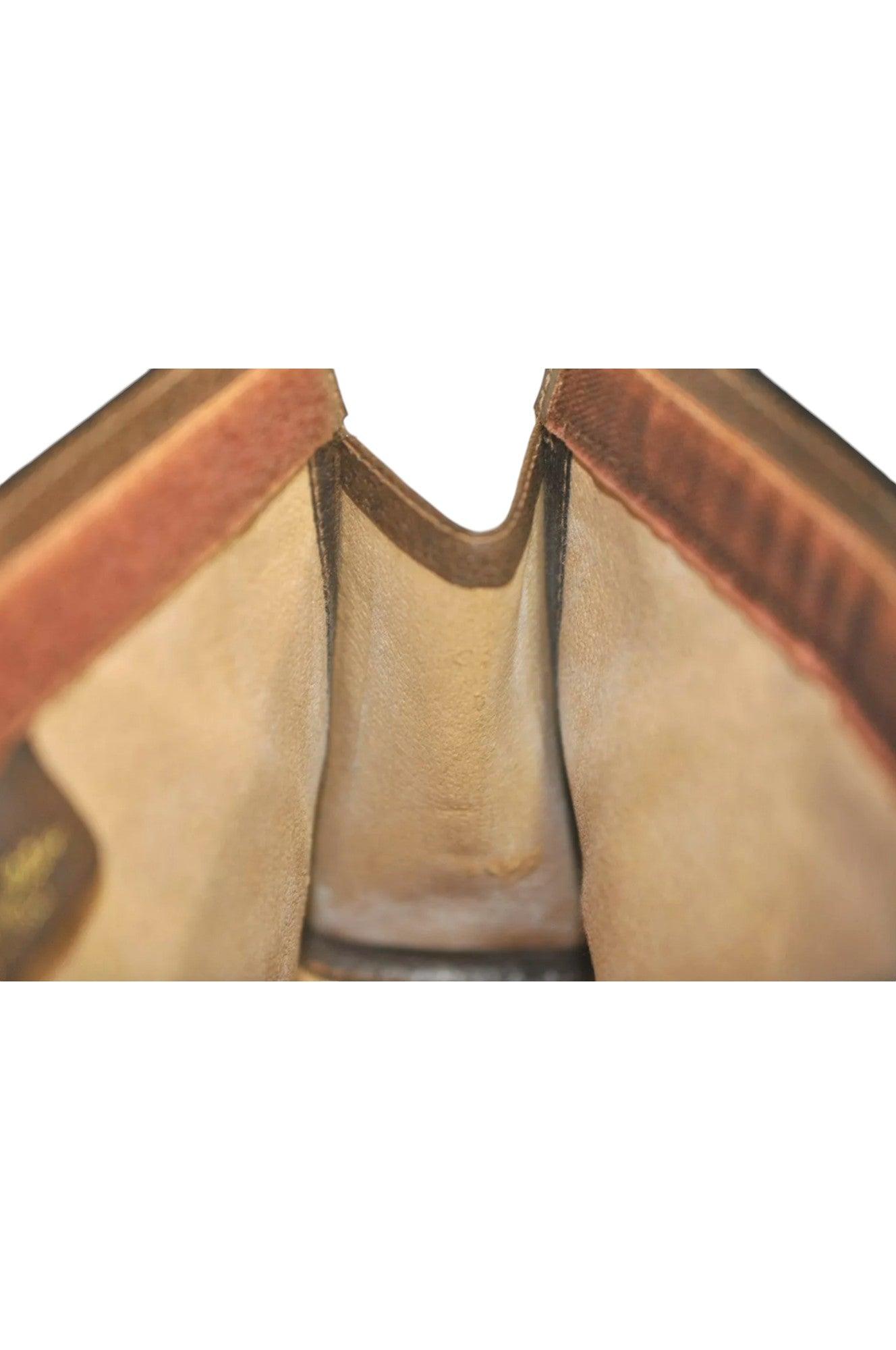 GUCCI Web Sherry Line Clutch Hand Bag Purse GG PVC Leather Brown 8044K - Velora