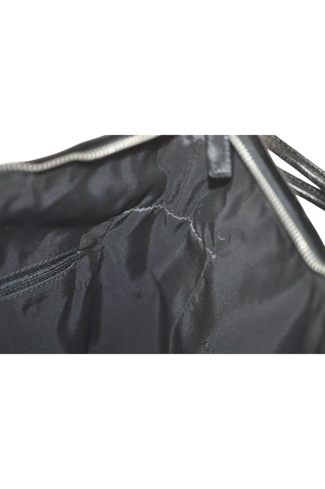 GUCCI Shoulder Hand Bag Purse Enamel Leather 0013766 Black 7891K - Velora