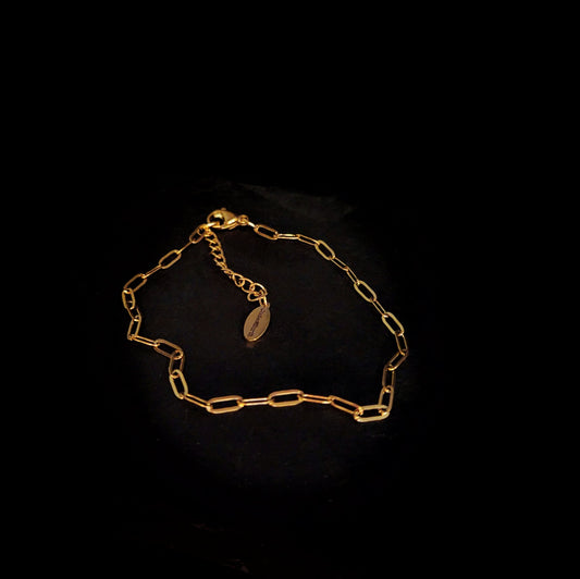 Gold Plated Stainless Steel Paperclip Bracelet - Velora