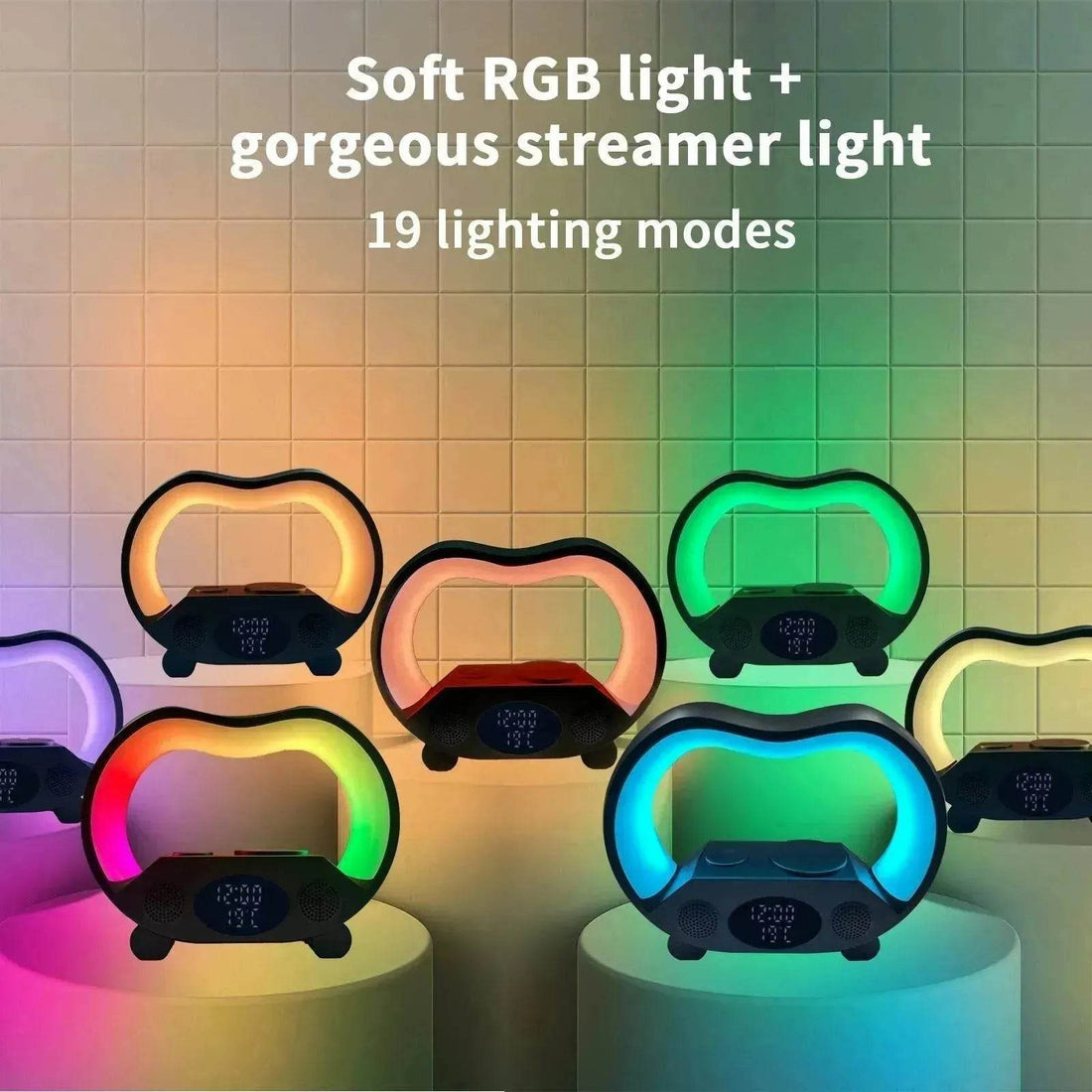 LED Table Lamp Multi-function Wireless Charger Night Light Bluetooth Speaker