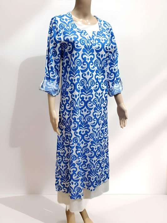 Printed Long Dress - Velora