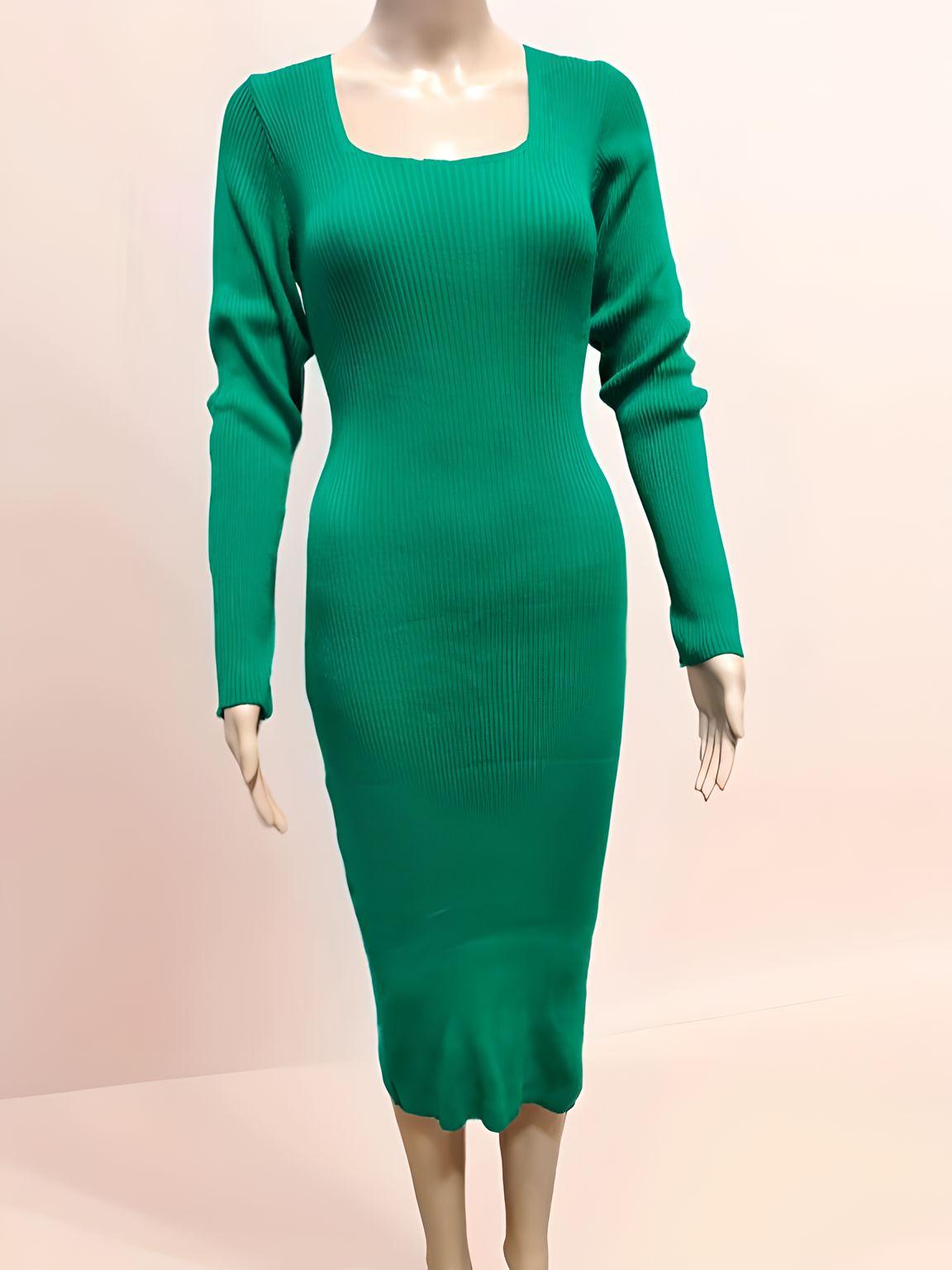 Long Sleeved Fitted Dress - Velora