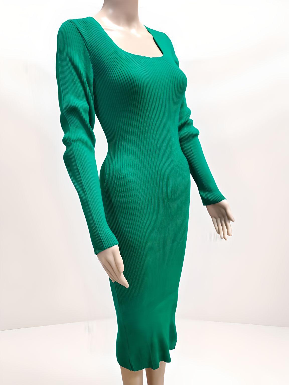 Long Sleeved Fitted Dress - Velora