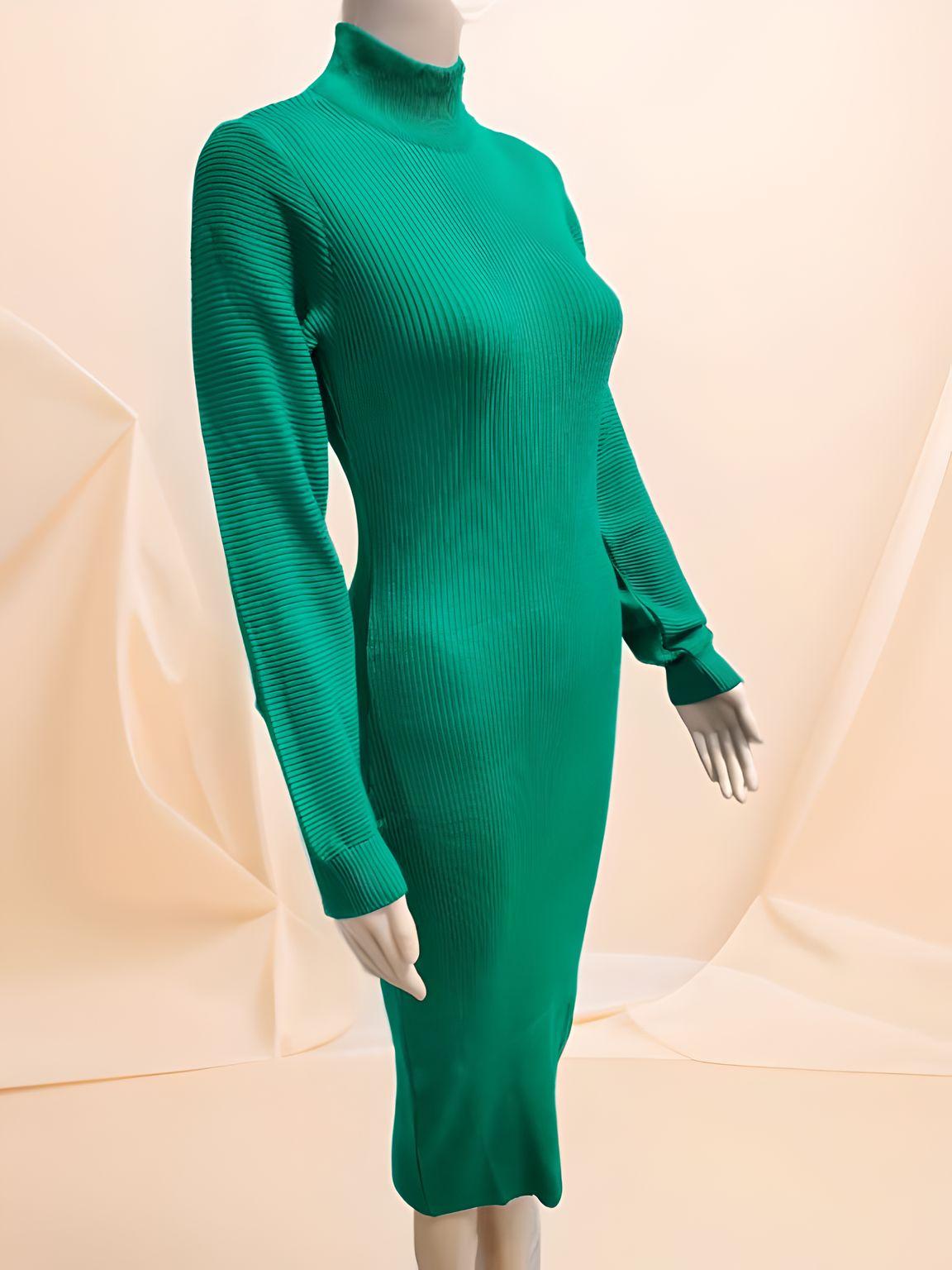 Elegant Body-Con Full Sleeves Dress - Velora