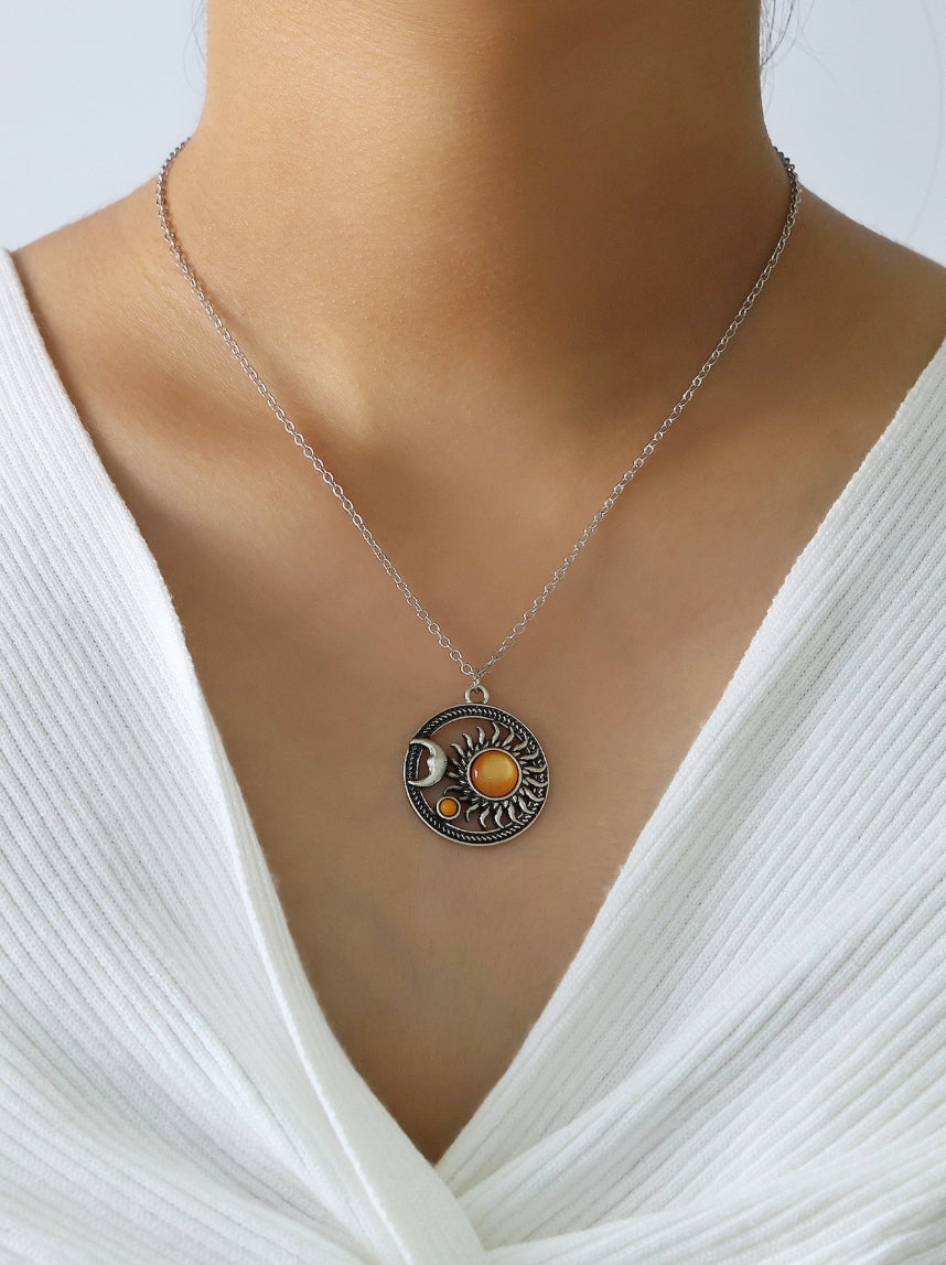 Boho Sun & Moon Necklace - Velora
