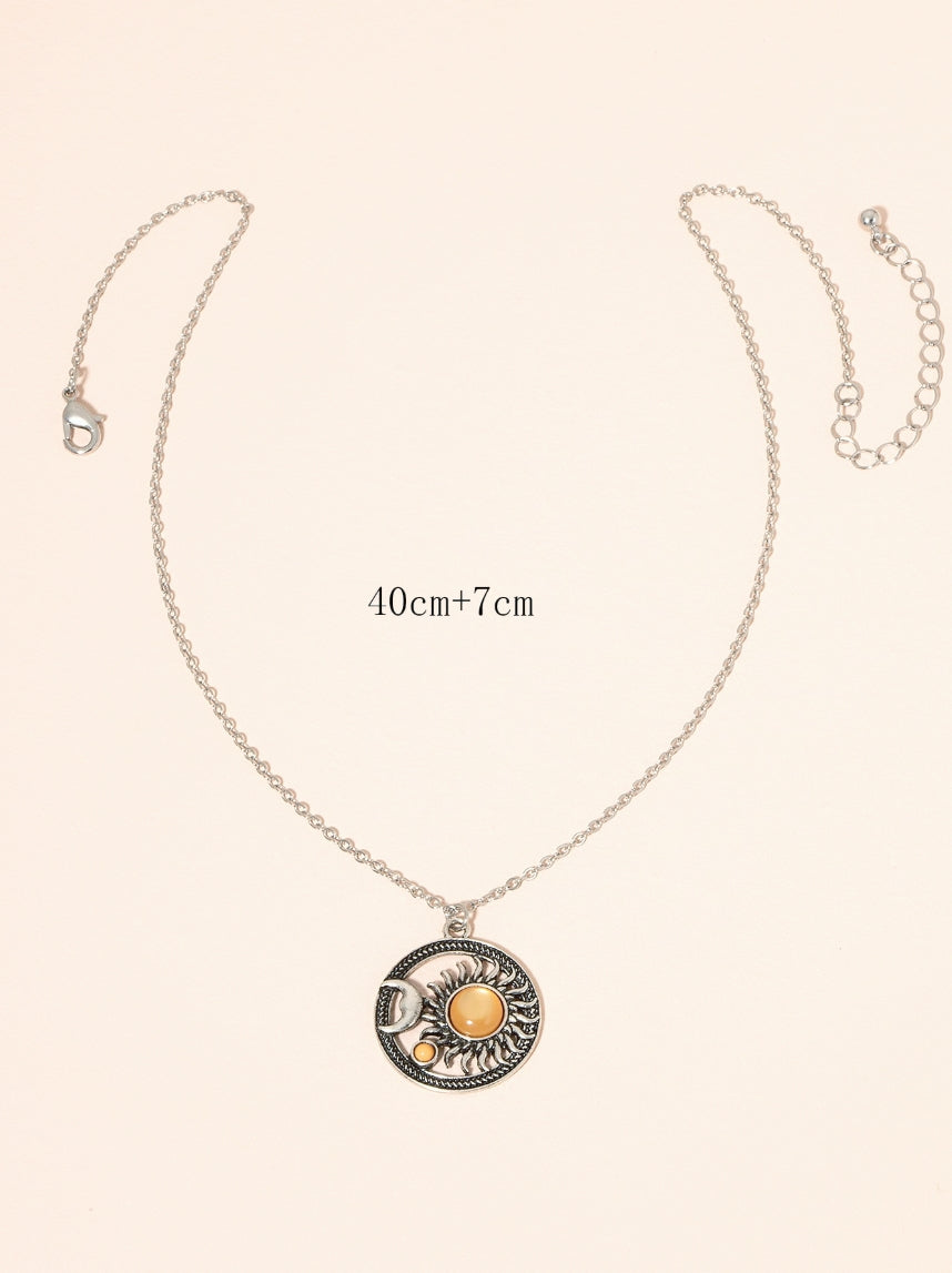 Boho Sun & Moon Necklace - Velora