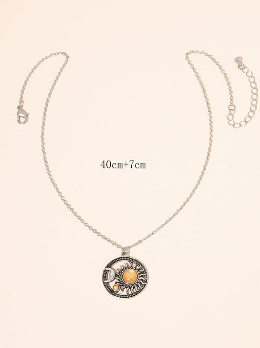 Boho Sun & Moon Necklace - Velora