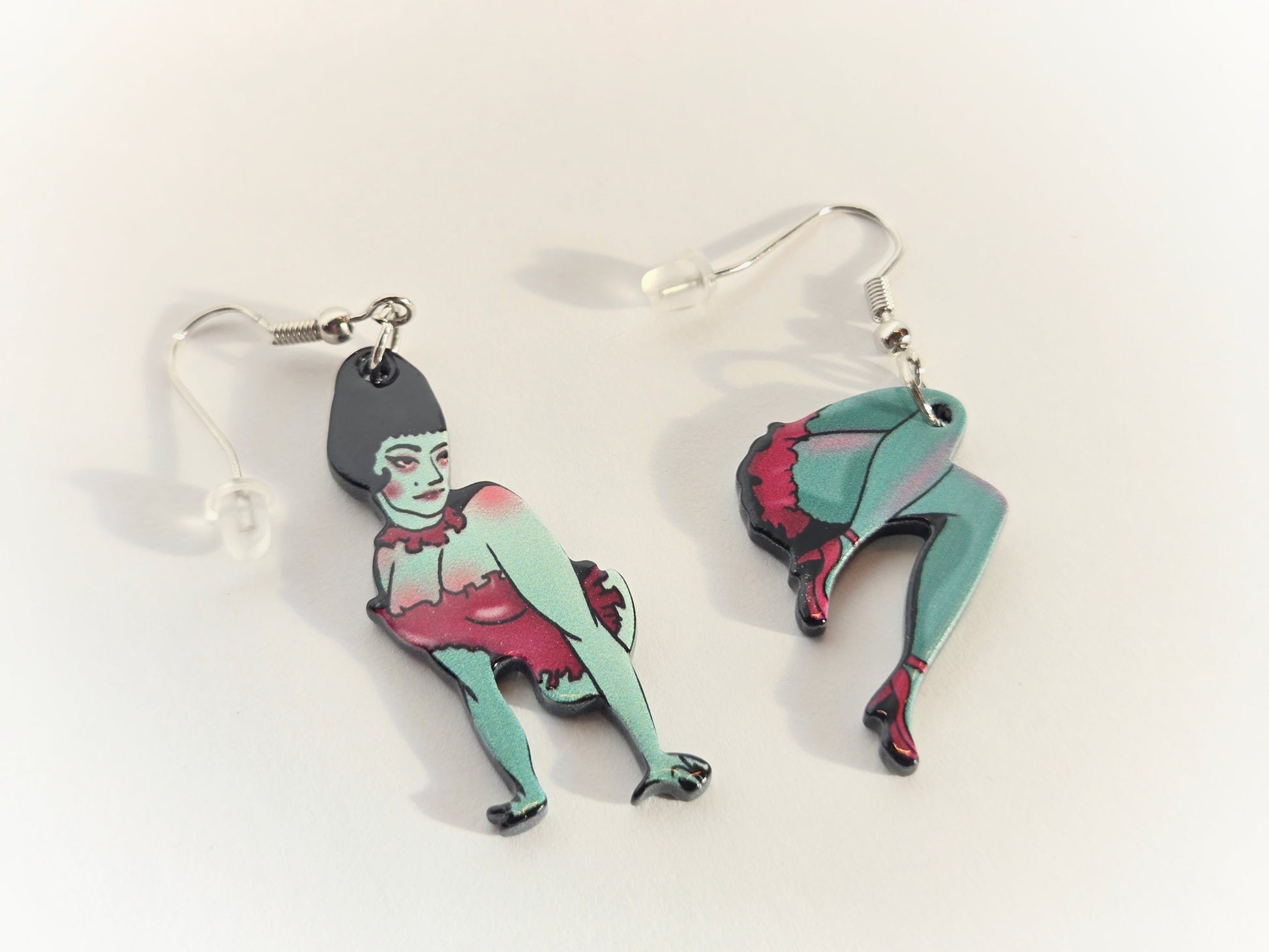Vintage Zombie Pin-Up Girl Earrings - Velora