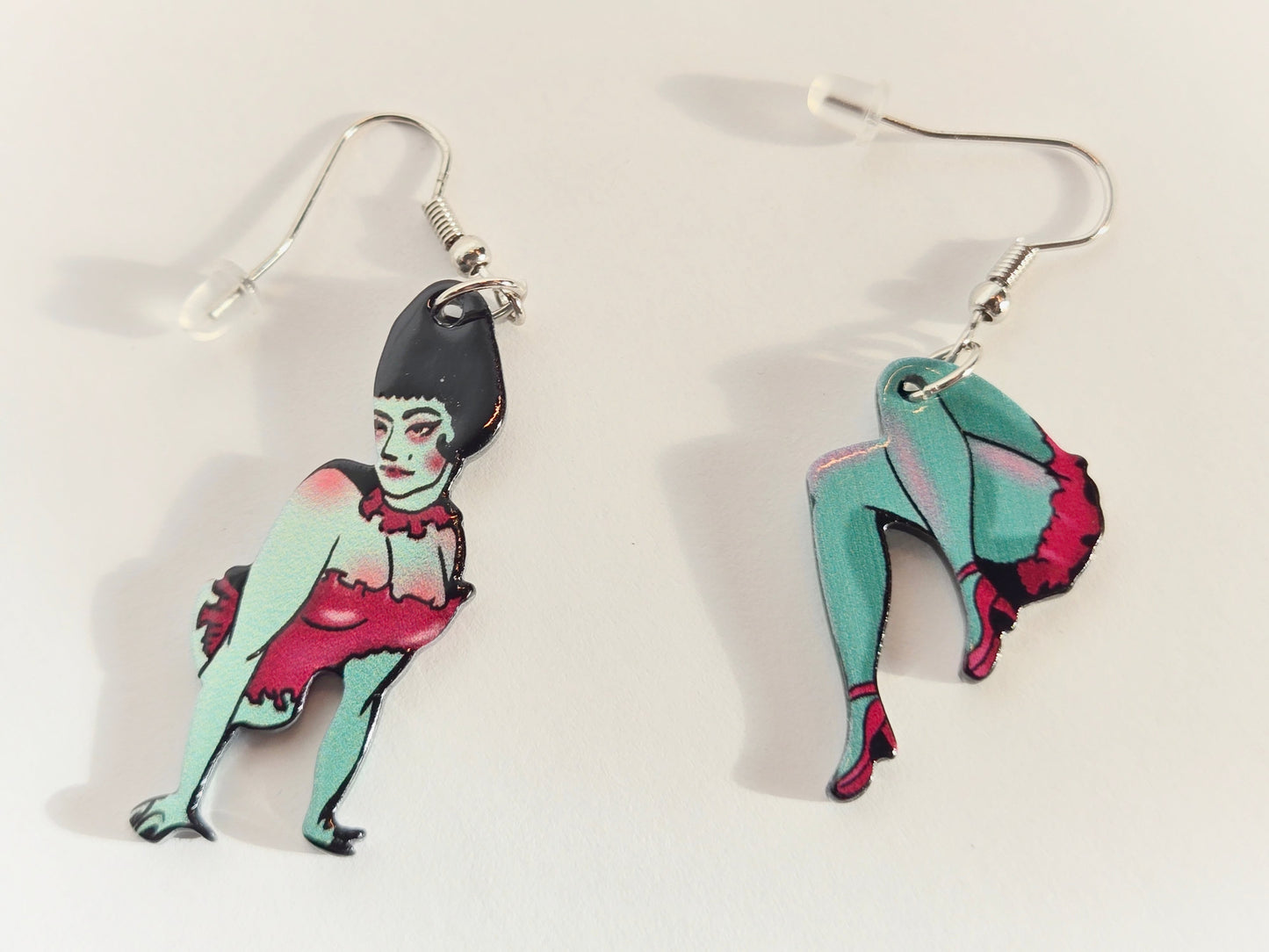 Vintage Zombie Pin-Up Girl Earrings - Velora