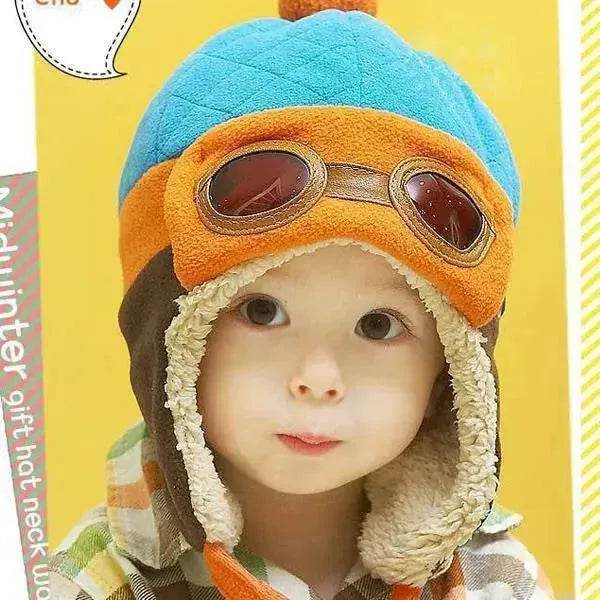 Baby and Toddler Winter hat Hooded Winter Pilot Beanie Warm baby cap - Velora
