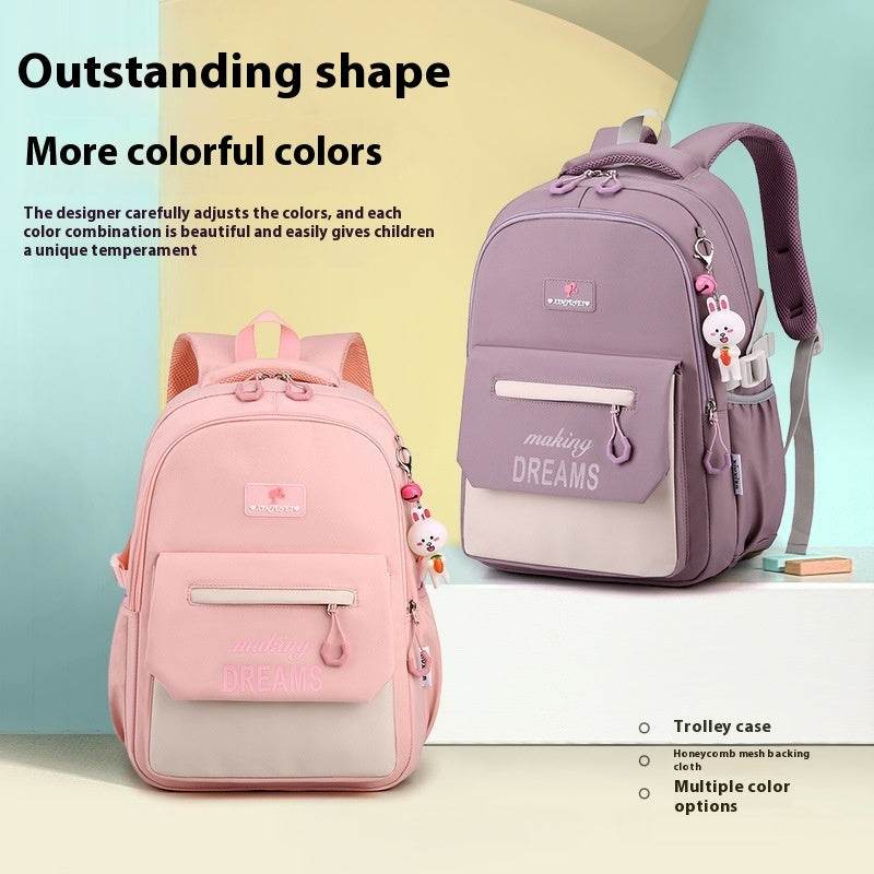 Kids’ Contrast Colour Schoolbag – Large Capacity bACKPACK - Velora