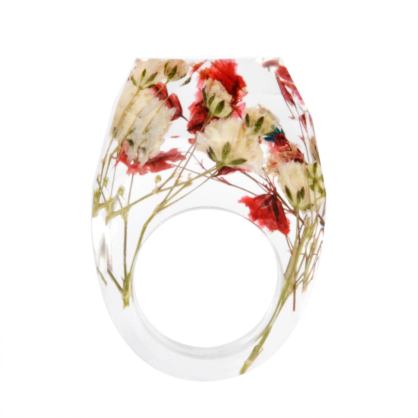 Dried Flower Resin Forest Handmade Dried Flower Epoxy Ring - Velora