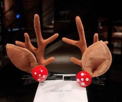Mori Style Deer Hairpin A Pair Of Hairclips Children's Cute Christmas Headband - Velora