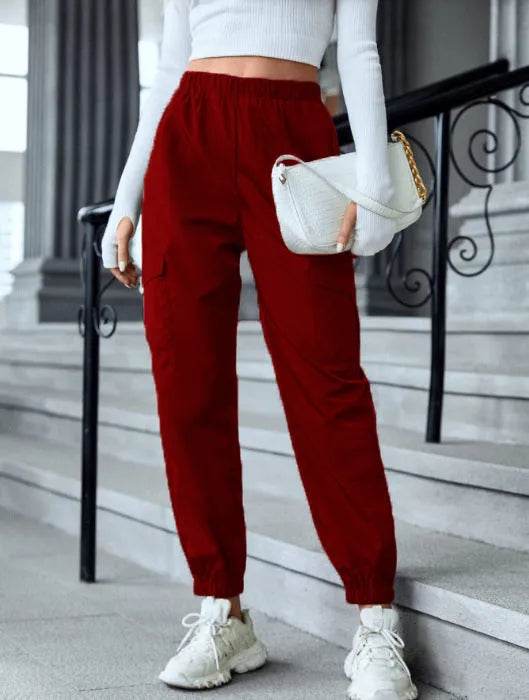 New Cargo Pants Fashion Casual Multi-pocket Elastic Waist Pencil Pants For Women - Velora