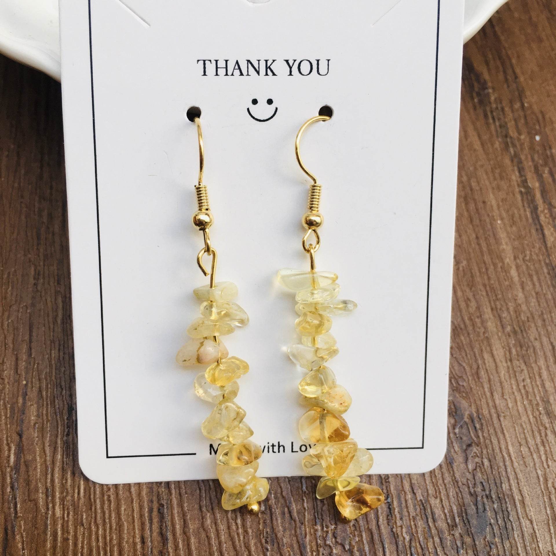Handmade DIY Natural Crystal Stone Beaded Earrings - Velora