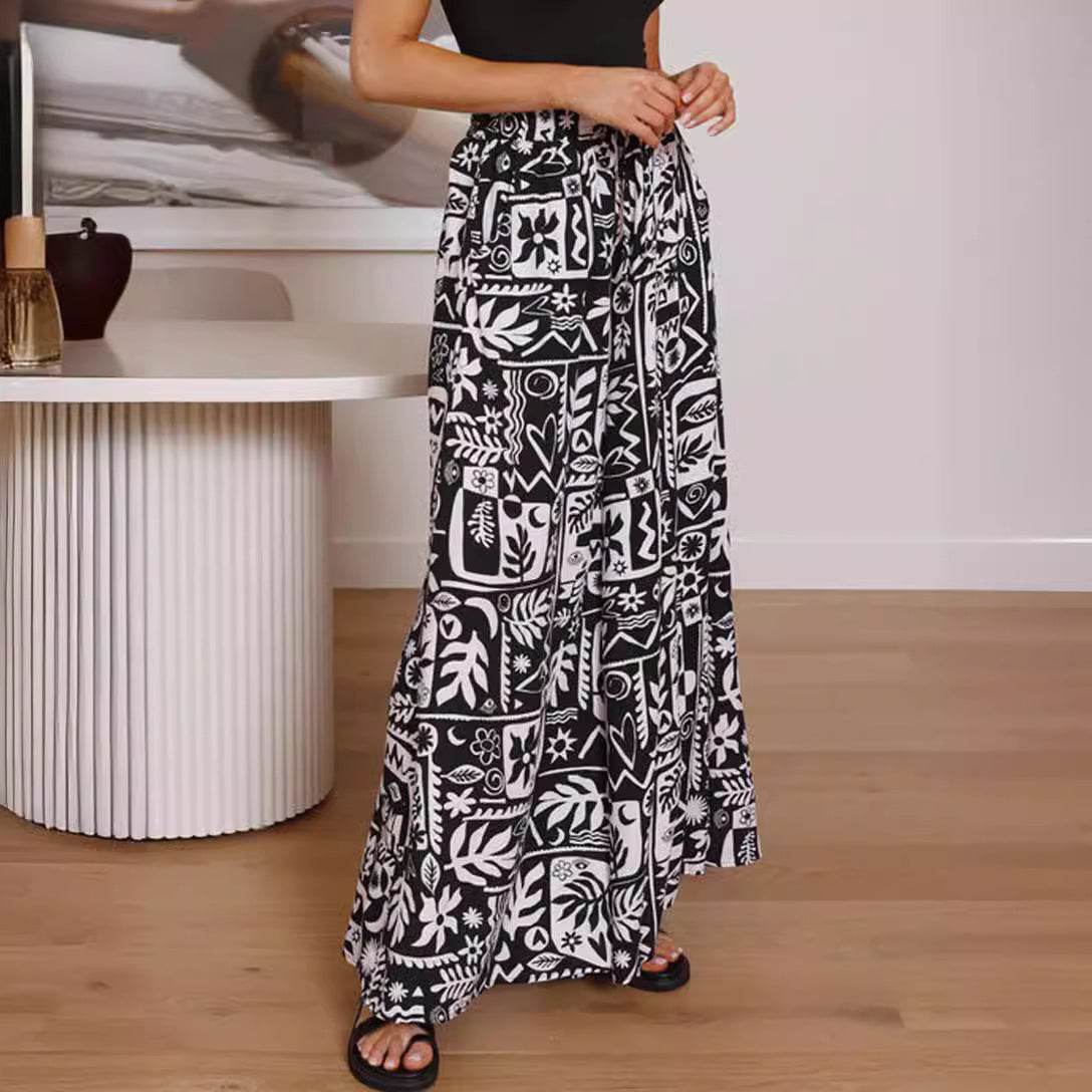Printed Comfortable Casual High Waist Wide-leg Floral Palazzo Trousers women - Velora