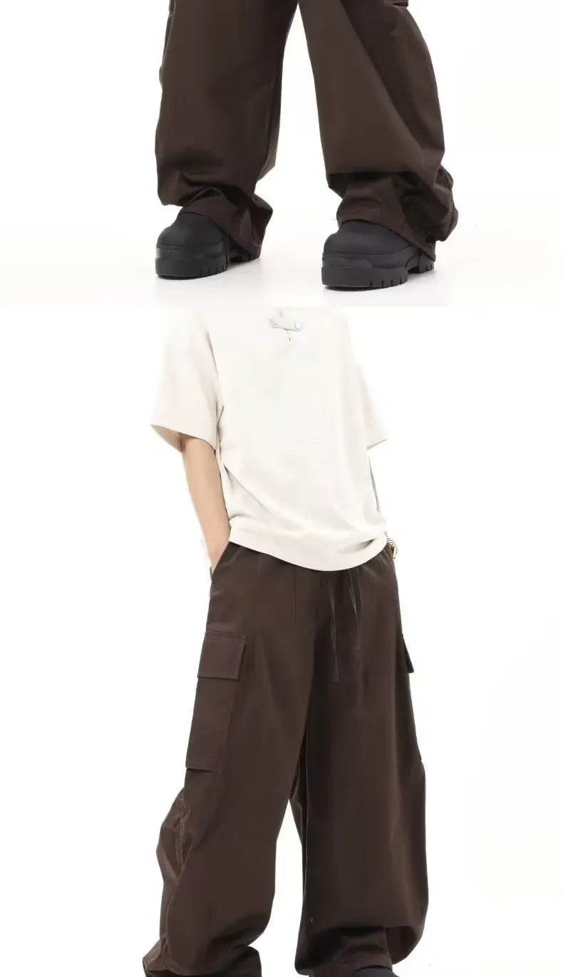 American Vintage Crumpled Multi-pocket Loose Baggy Cargo Pants Men - Velora