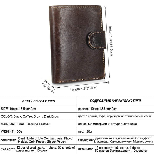 Men's Short Leather Wallet Vintage - Velora