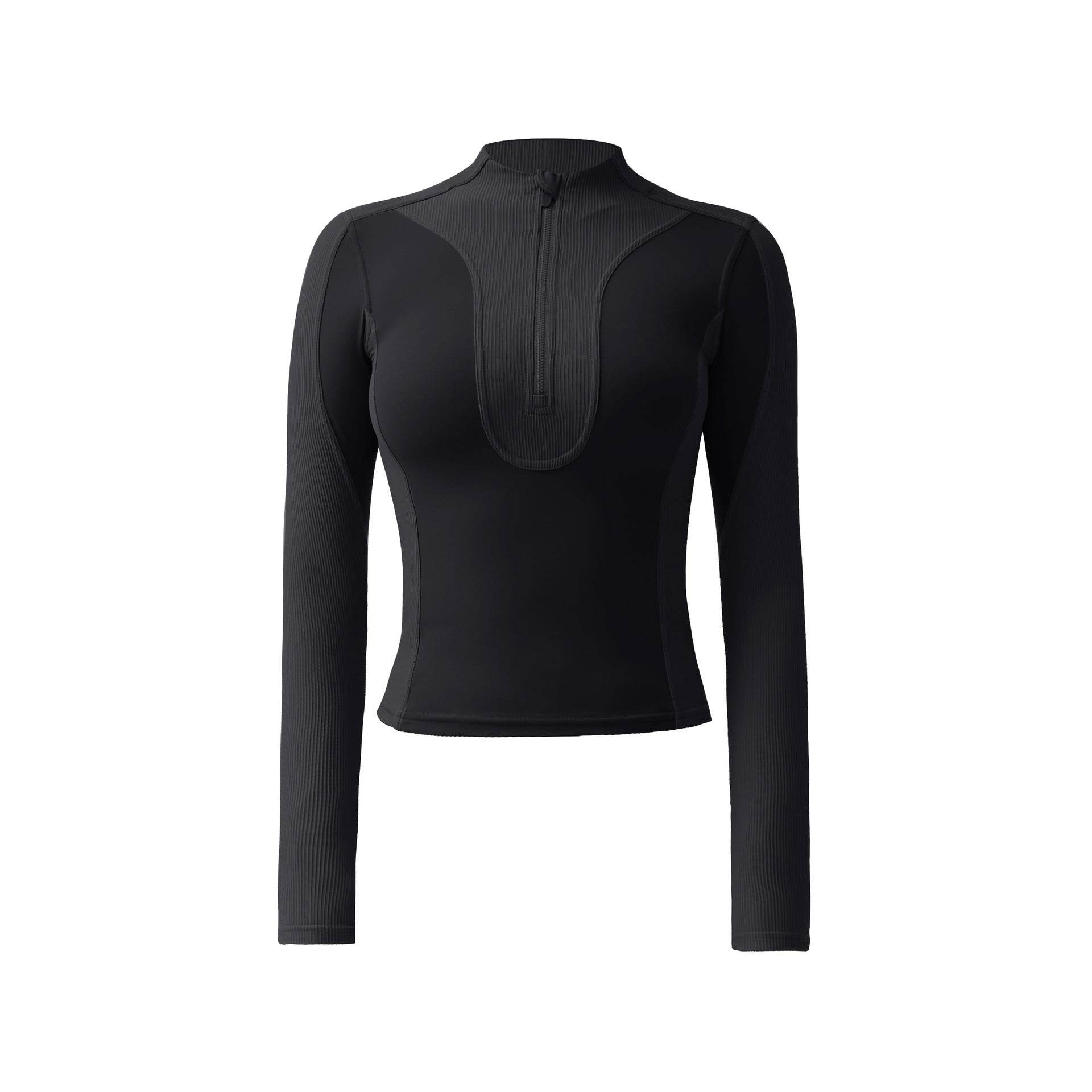 Long sleeve gym top for women Slim fit Half Zip Fitness Workout Top - Velora