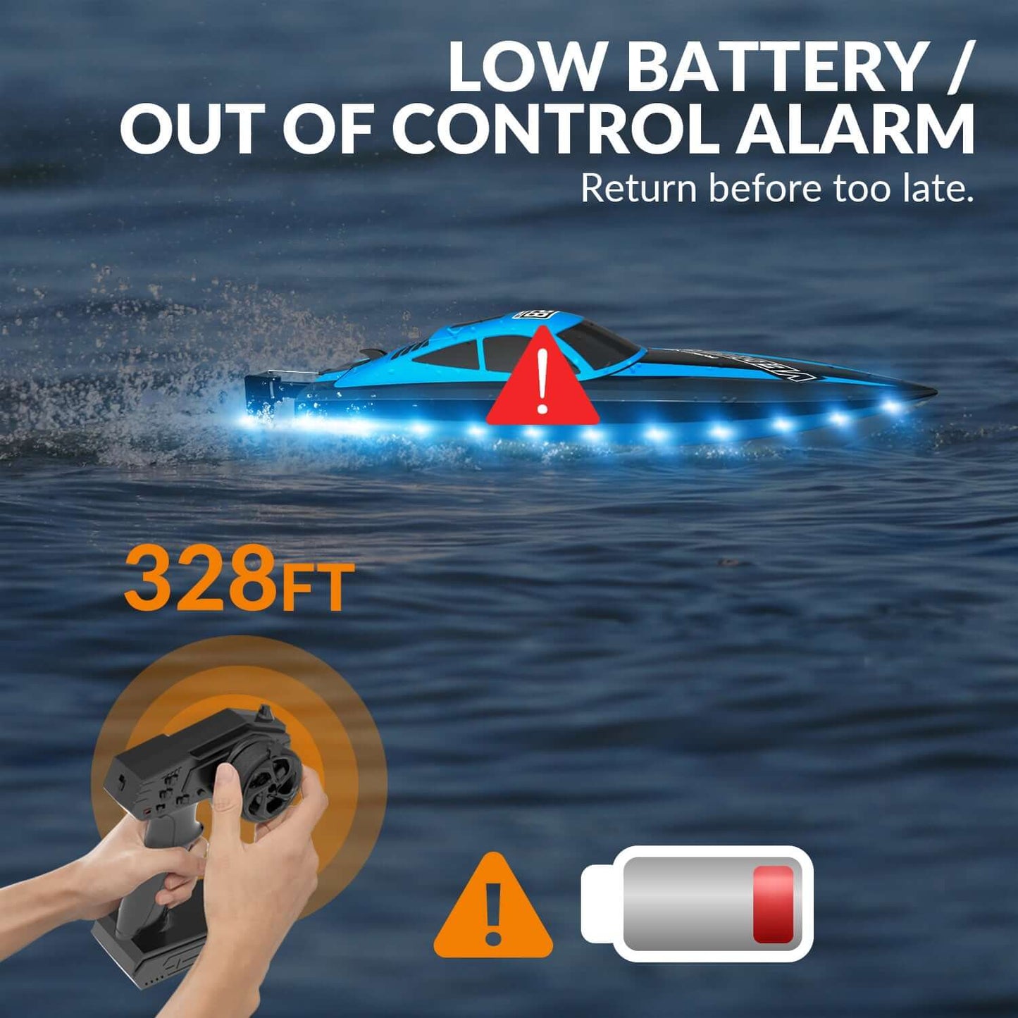 20mph RC Boat with LED Lights for Pools and Lakes - Fast and Fun! - Velora Luxury Fashion