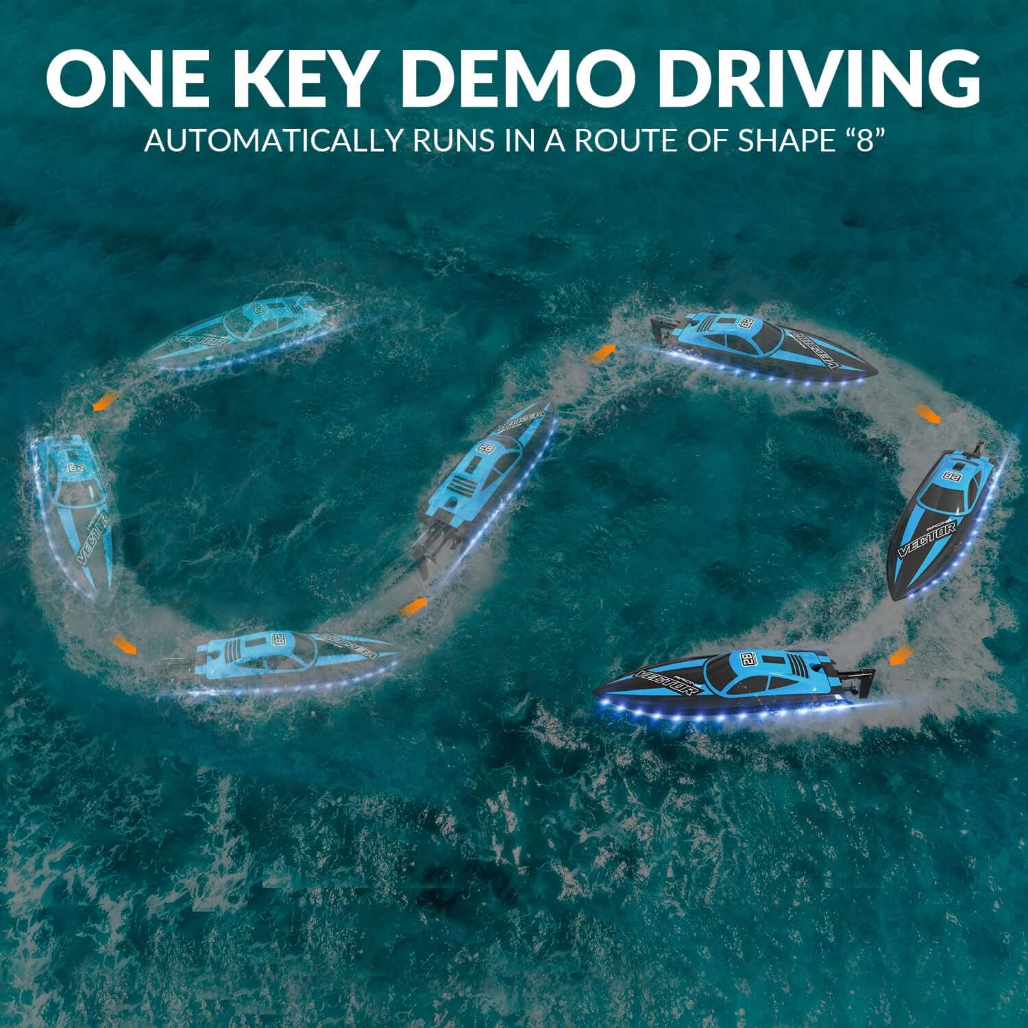 20mph RC Boat with LED Lights for Pools and Lakes - Fast and Fun! - Velora Luxury Fashion