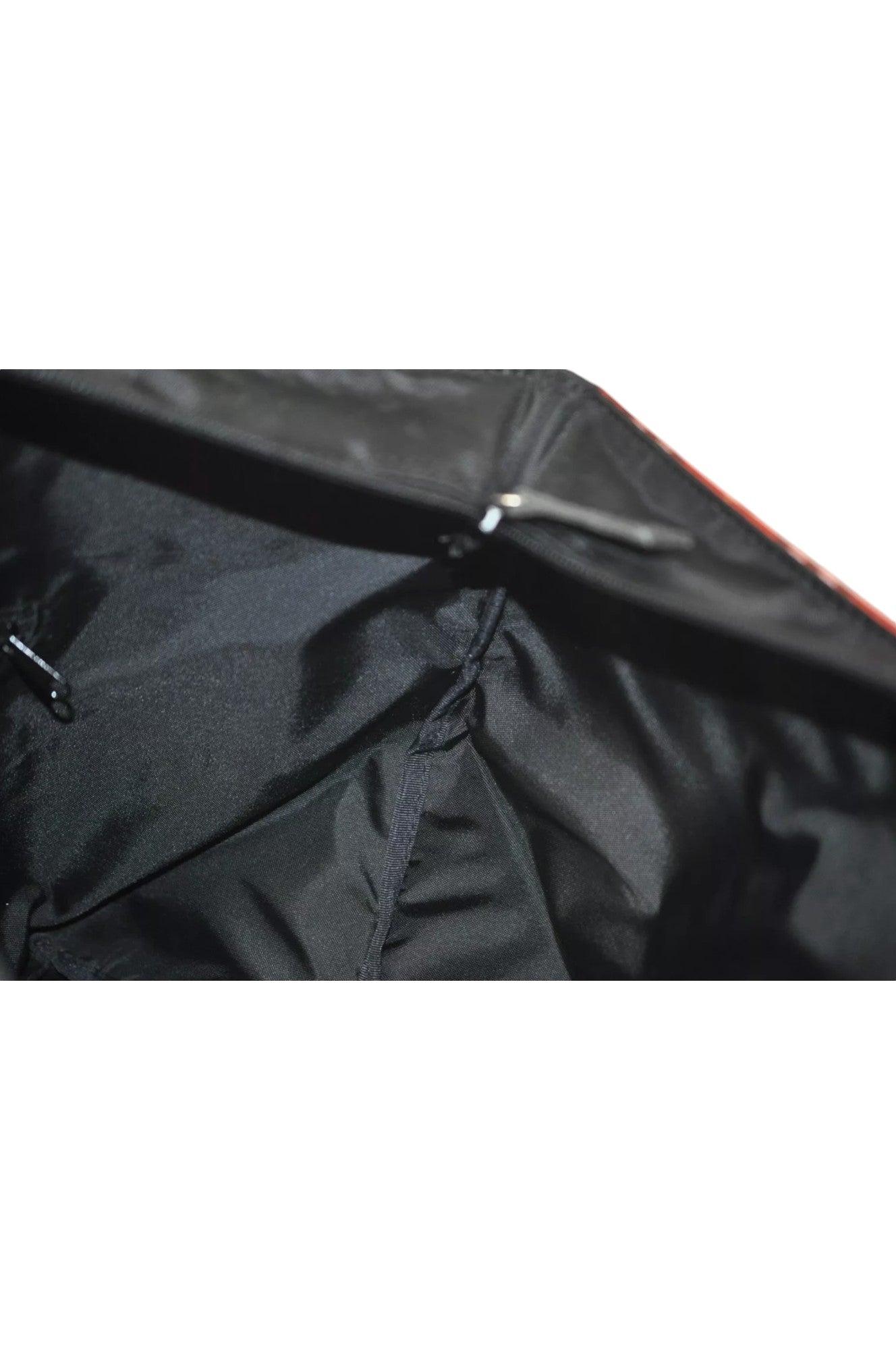 Burberry BLUE LABEL Check Shoulder Tote Bag Nylon Leather Red 9373K - Velora