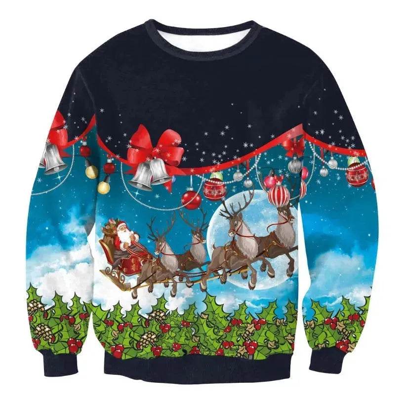 UGLY CHRISTMAS SWEATER Vacation Santa Elf Funny Womens Men Sweaters Tops Autumn Winter Clothing - Velora