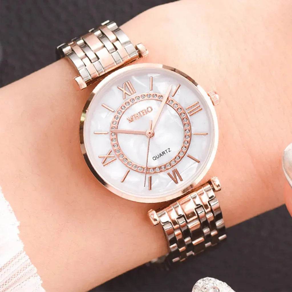 Gold quartz watch for women - Velora